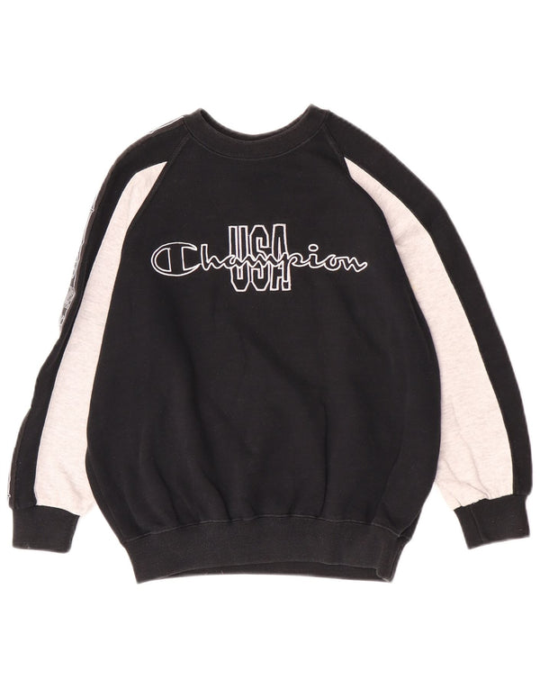 Champion Boys Grafisk Sweatshirt Jumper 9-10 år Medium Sort Colourblock