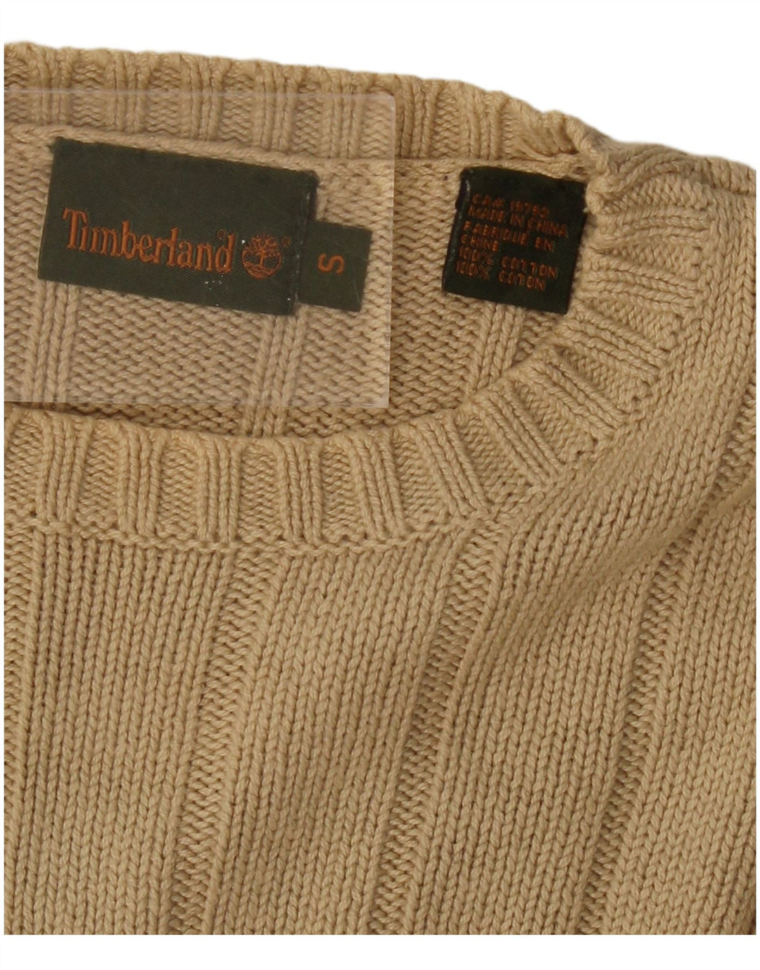 TIMBERLAND Herre sweater med rund hals, lille beige bomuld
