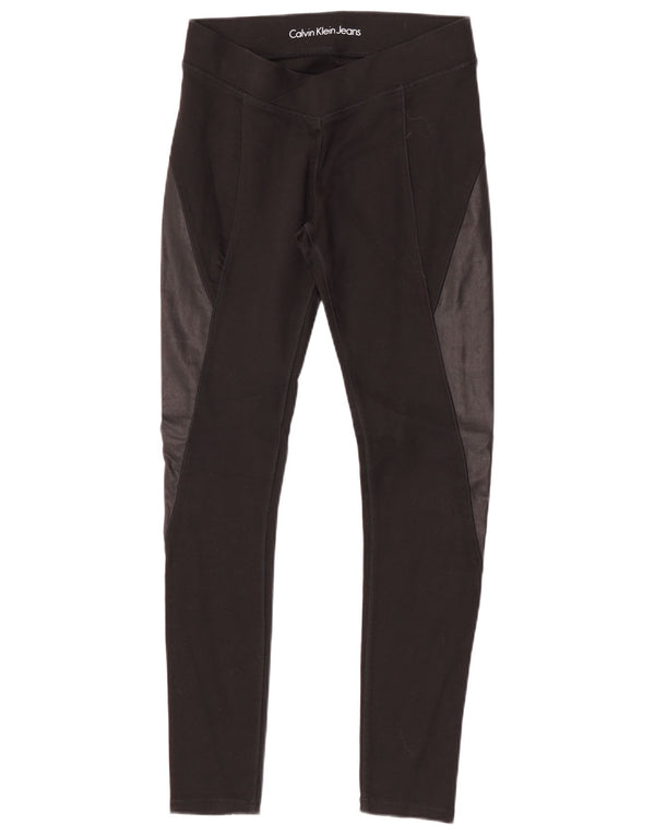 Calvin Klein Jeans Grafiske Leggings til kvinder UK 10 Small Black Colourblock