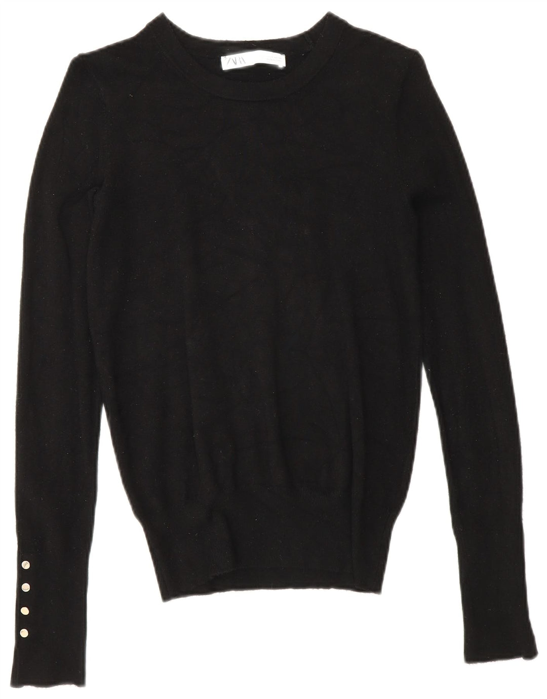 Zara Dame Boat Neck Jumper Sweater UK 10 Small Black