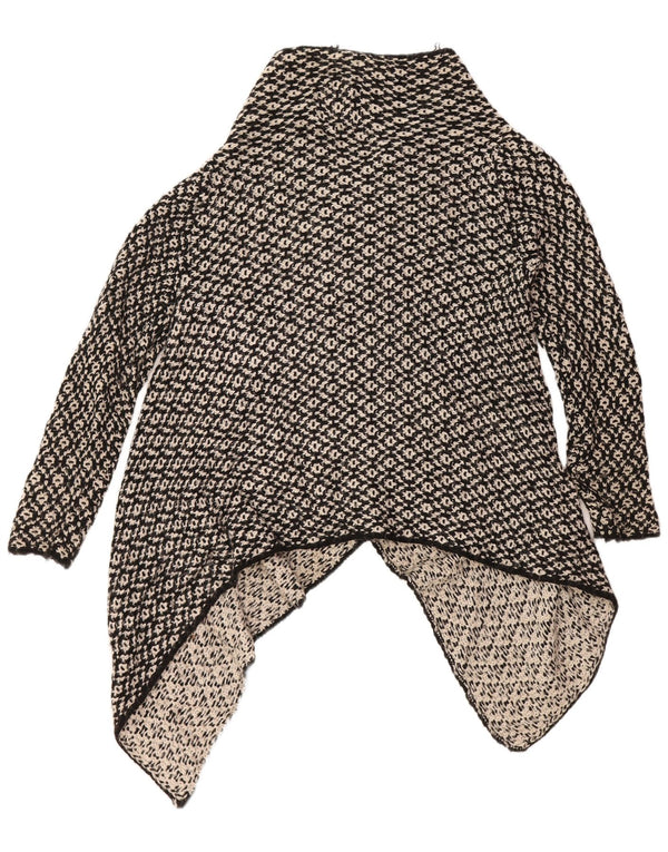 ZARA Dame Oversized Open Cardigan Sweater UK 14 Medium Sort Akryl