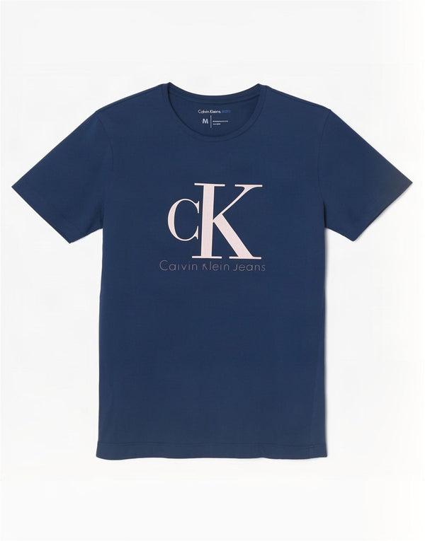Calvin Klein Jeans Herre grafisk T-shirt Top Medium Marineblå Bomuld