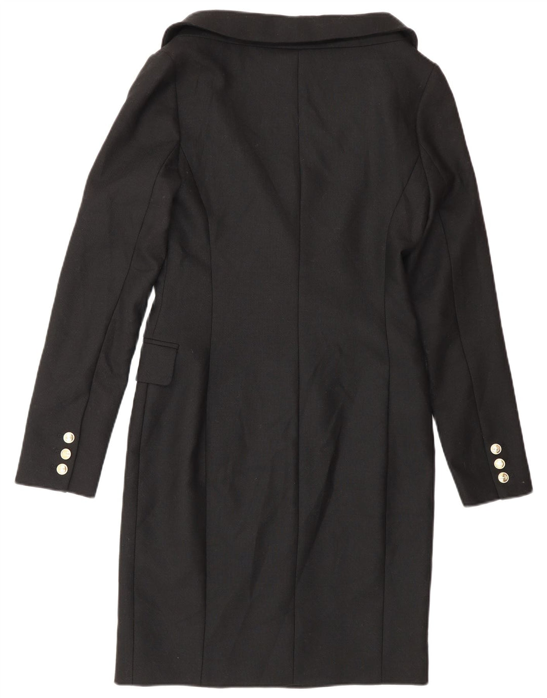 Karen Millen Dame Dobbeltradet Frakke UK 8 Small Black Polyester