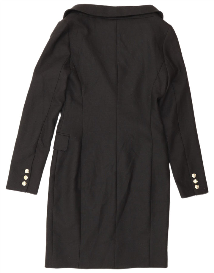 Karen Millen Dame Dobbeltradet Frakke UK 8 Small Black Polyester