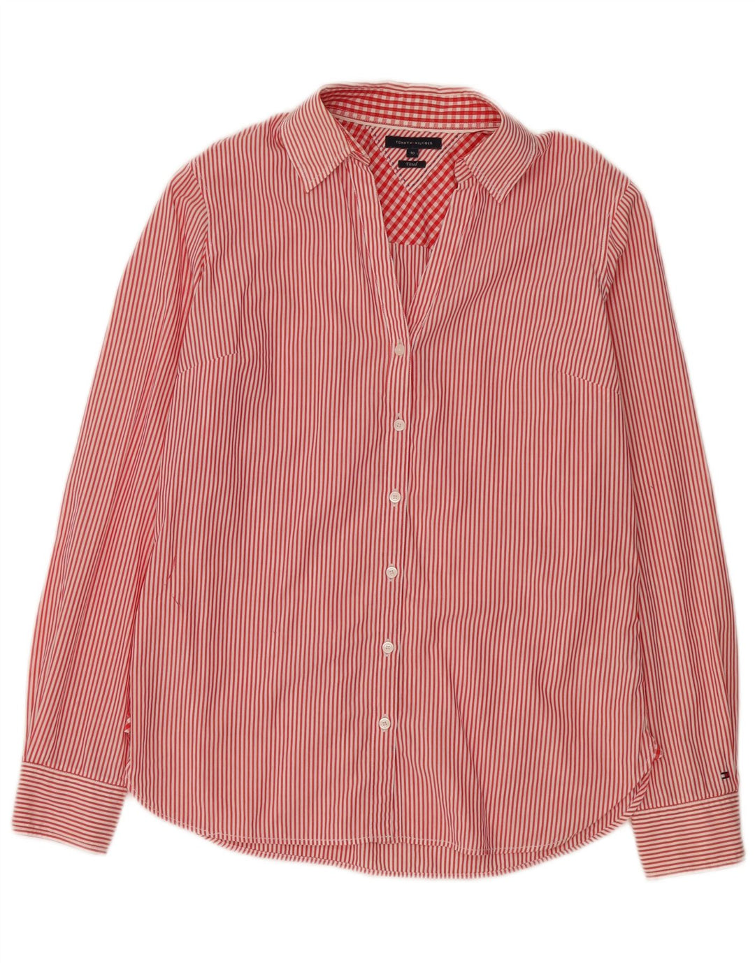 Tommy Hilfiger drenge skjorte 9-10 år rød stribet bomuld