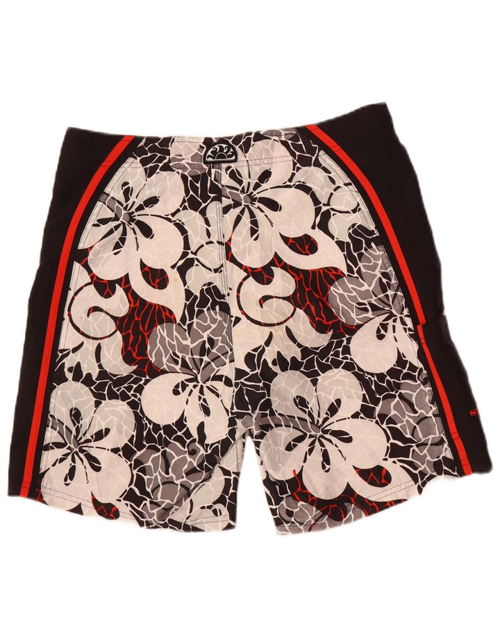 Sundek Herre grafiske badeshorts Medium Black Floral Polyester