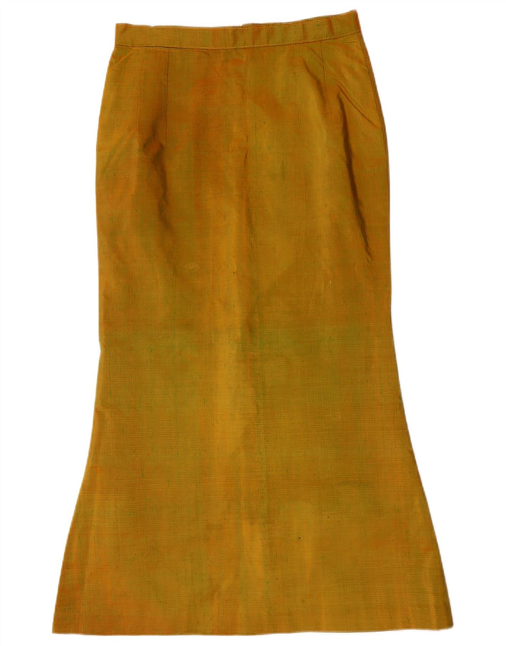 VINTAGE tulipanernederdel til kvinder W28 Medium Yellow Flecked