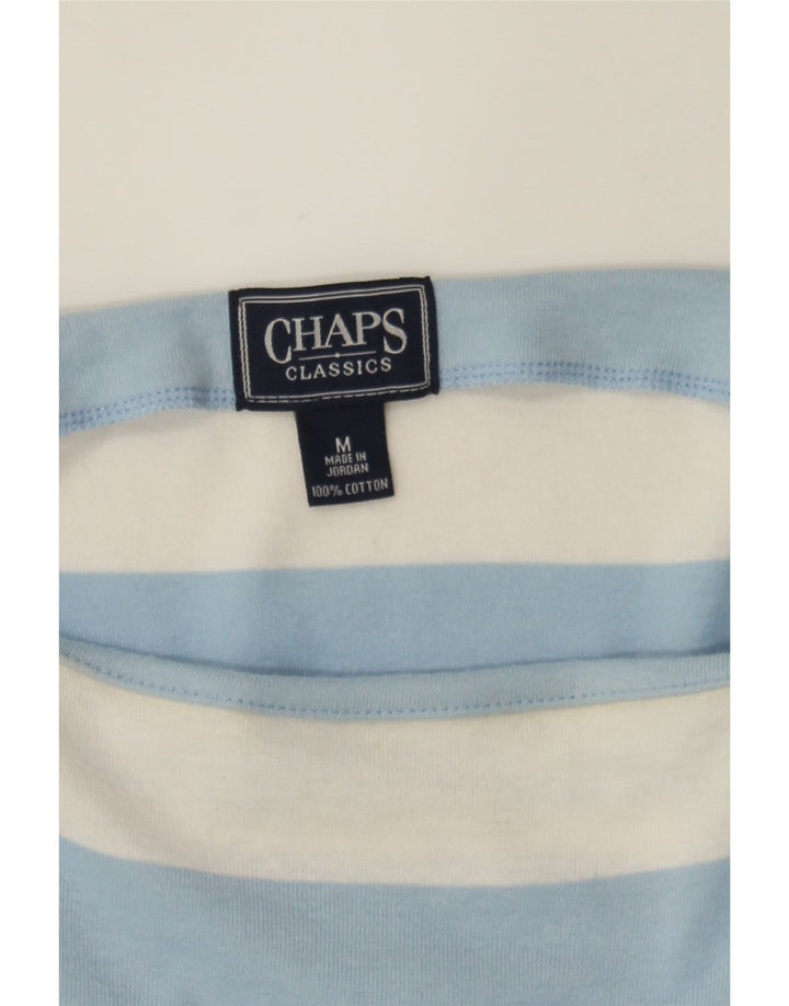 CHAPS Womens Classics Top 3/4 Sleeve UK 12 Medium Blue Striped Cotton Vintage Chaps and Second-Hand Chaps from Messina Hembry 