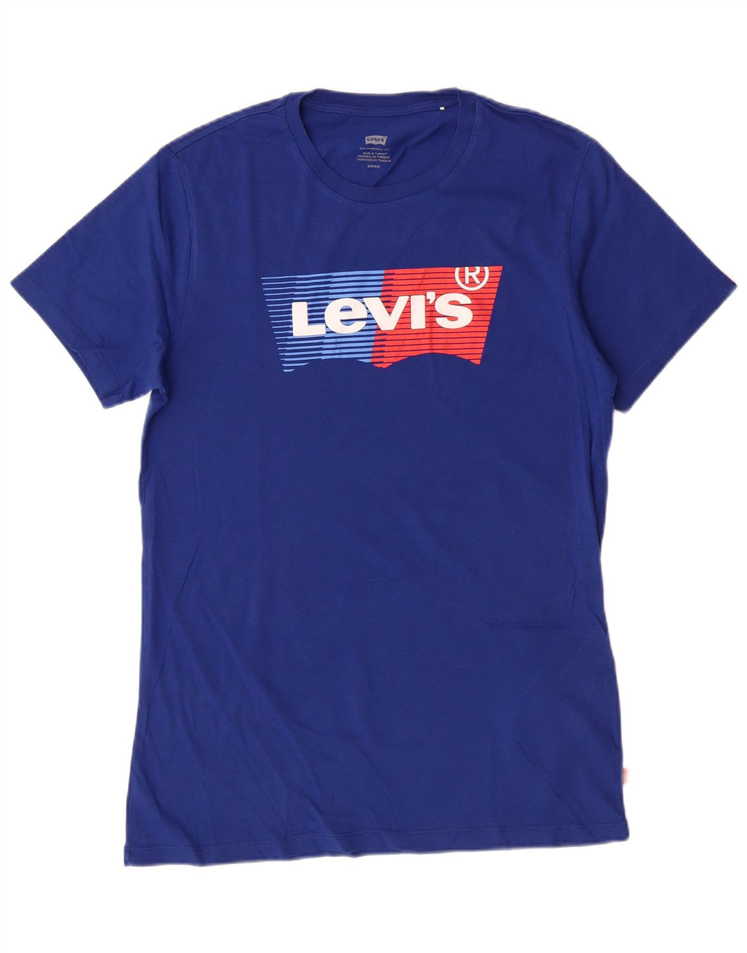 LEVI'S Herre grafisk T-shirt Top Lille blå bomuld