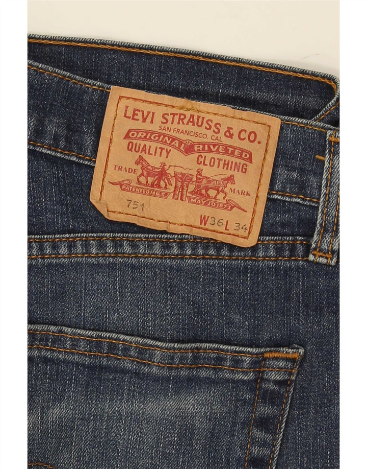 Levi's Herre 751 Straight Jeans W36 L29 Marineblå Bomuld