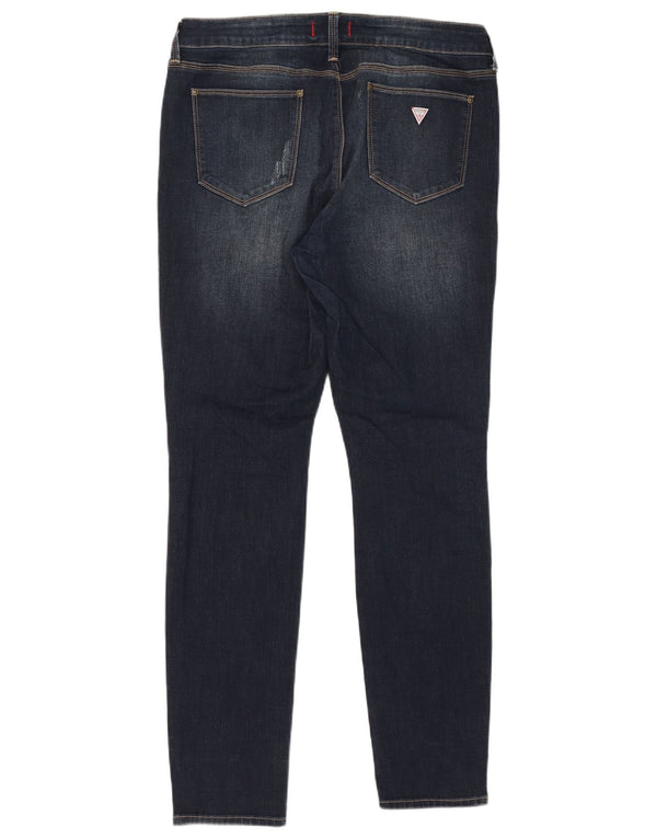 Guess Womens Sienna Mid Rise Curvy Skinny Jeans W34 L32 Blue Cotton