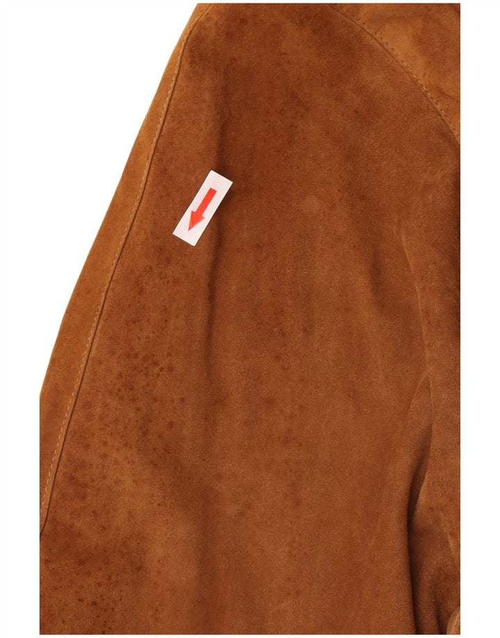 Vintage dame ruskind bomberjakke EU 38 Medium Brun Retro