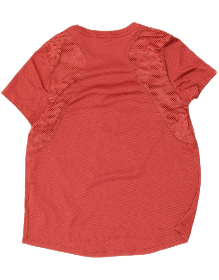 Nike Dame Dri Fit Running Grafisk T-Shirt Top UK 12 Medium Rød Polyester