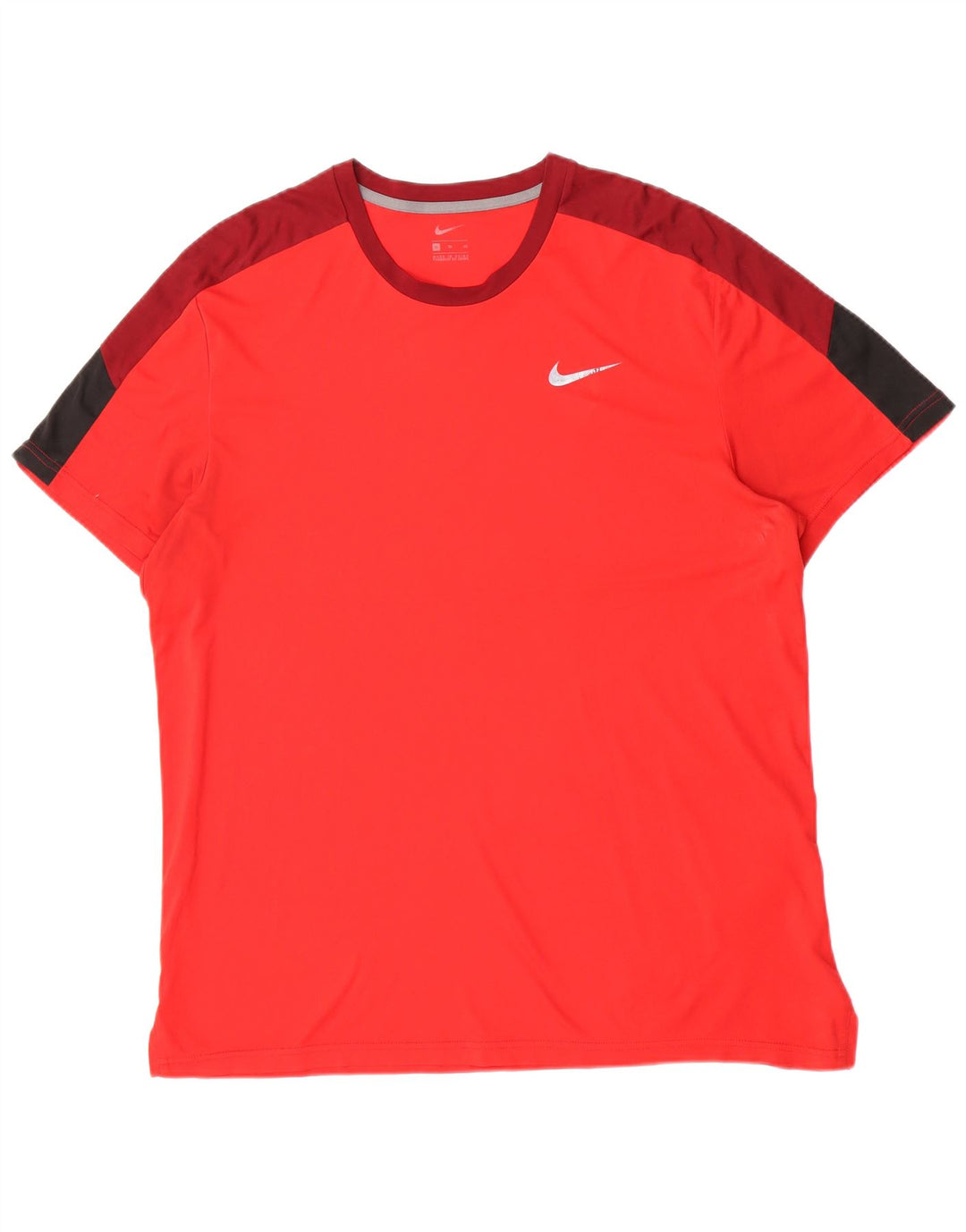 Nike T-shirt top til mænd XL Rød Colourblock Polyester