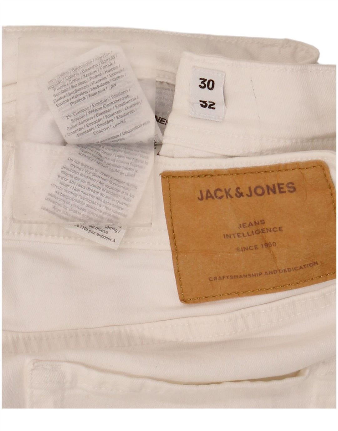 Jack & Jones Herre Slim Jeans W30 L26 Hvid Bomuld
