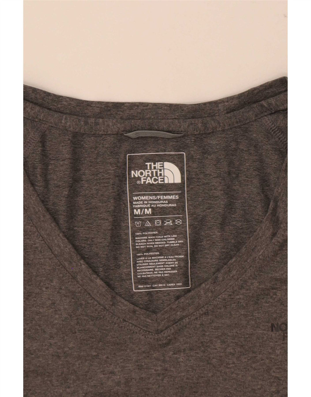 The North Face T-shirt top til kvinder UK 12 Medium Grey Flecked Polyester
