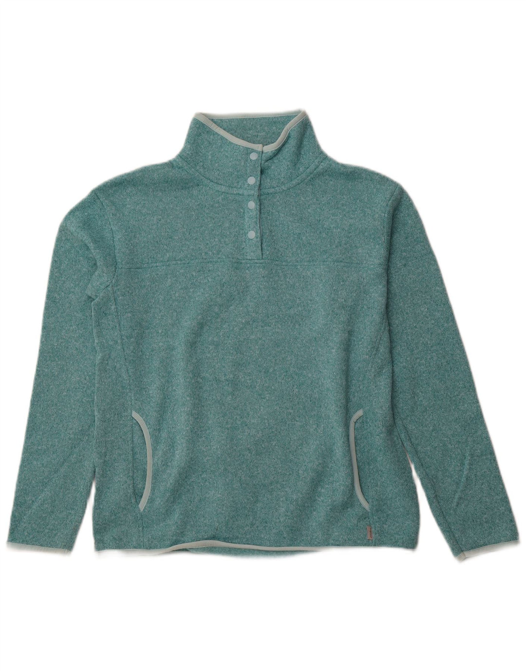 EDDIE BAUER Sweatshirt med knaphals til kvinder UK 14 Medium Turkis