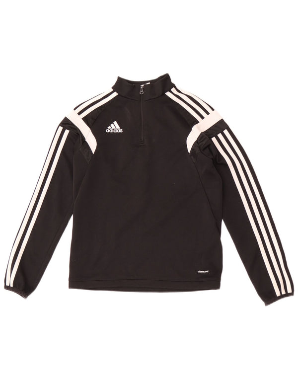 Adidas drenge lynlåshals grafisk top langærmet 9-10 år medium sort sport