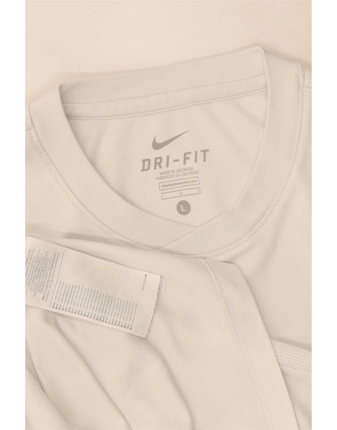 Nike Herre Dri Fit T-shirt Top Stor hvid polyester