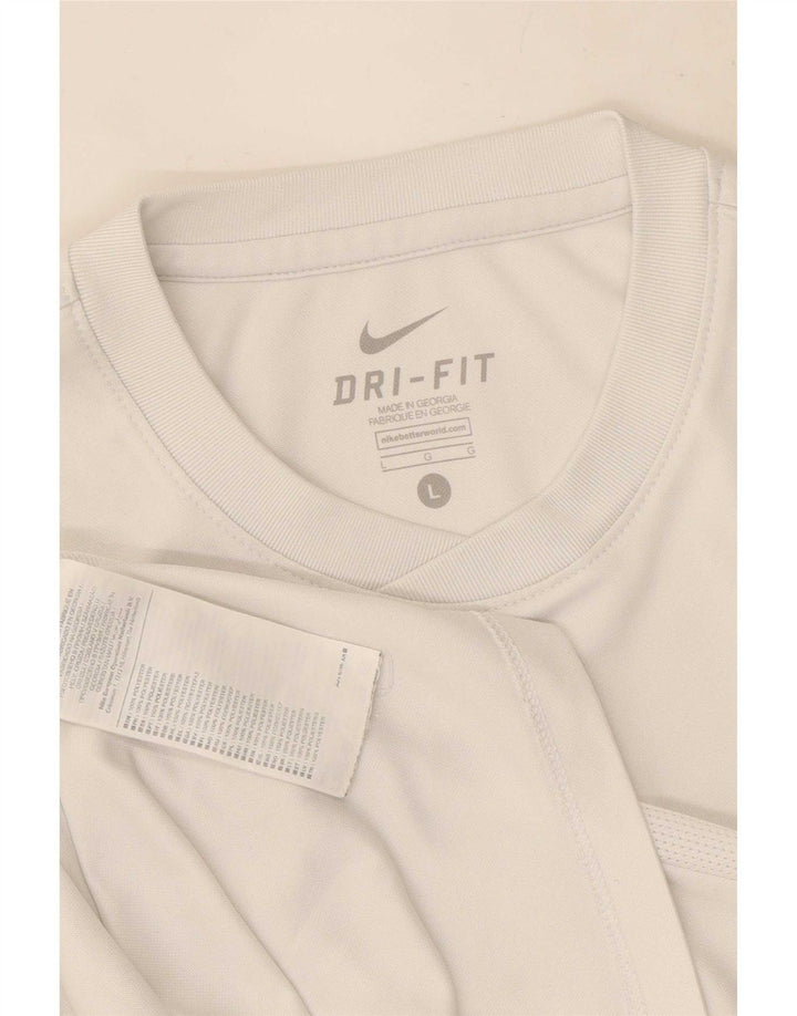 Nike Herre Dri Fit T-shirt Top Stor hvid polyester