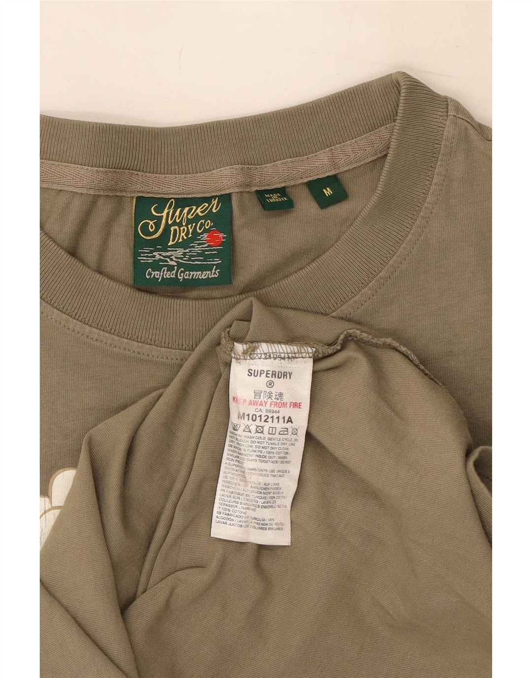Superdry Grafisk T-shirt til mænd, medium Khaki Bomuld