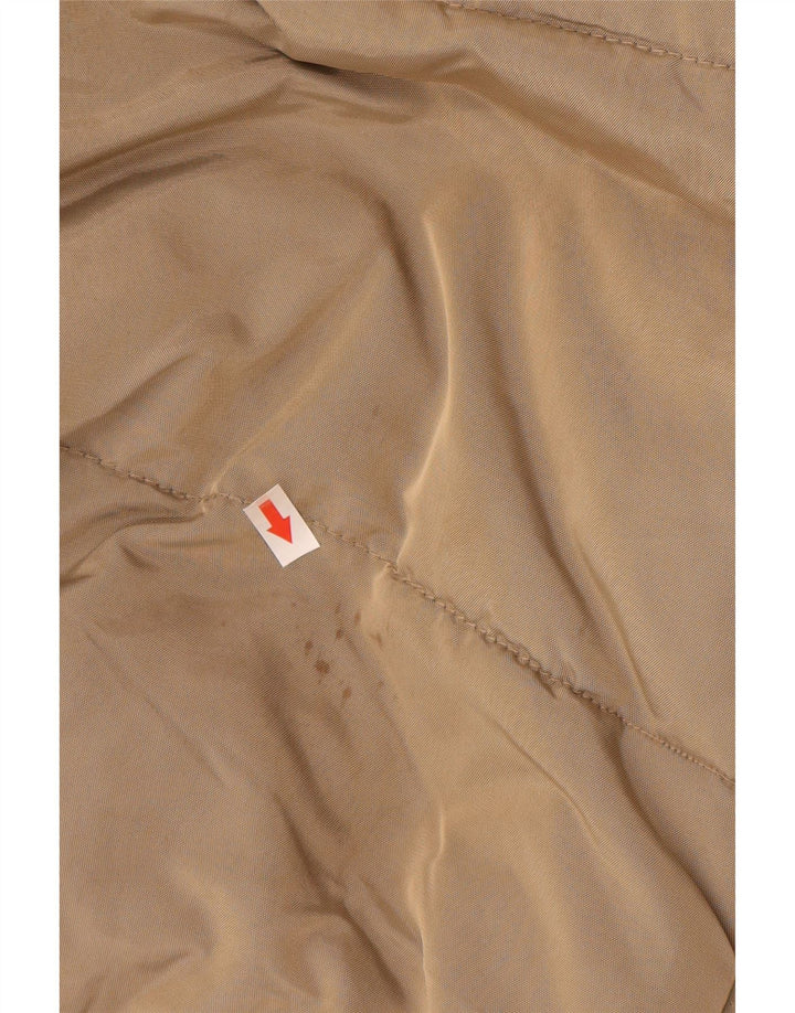 Zara Herre hættepolstret jakke UK 40 Stor Beige Nylon