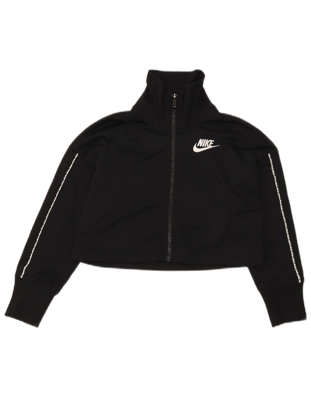 Nike Womens Crop træningsdragt topjakke UK 10 Small Black Polyester