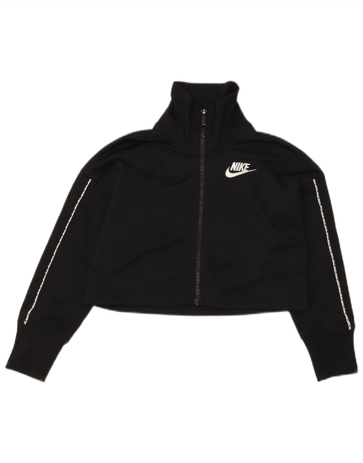 Nike Womens Crop træningsdragt topjakke UK 10 Small Black Polyester