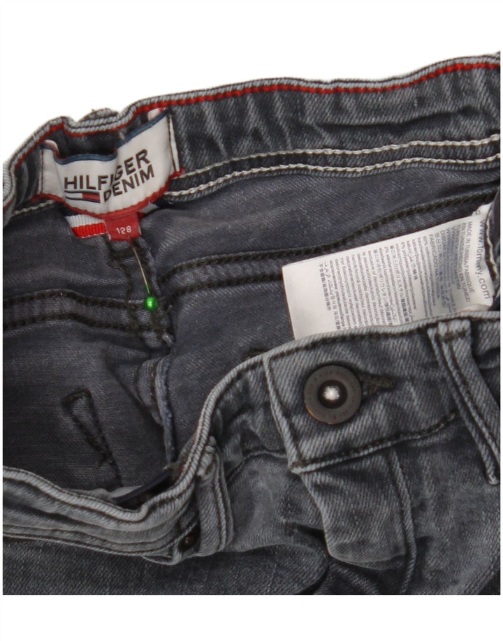 TOMMY HILFIGER Piger Skinny Jeans 7-8 år W20 L22 Grå Bomuld