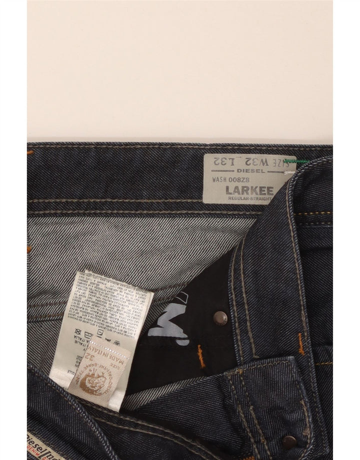 DIESEL Herre Larkee Regular Fit Straight Jeans W32 L32 Marineblå Bomuld