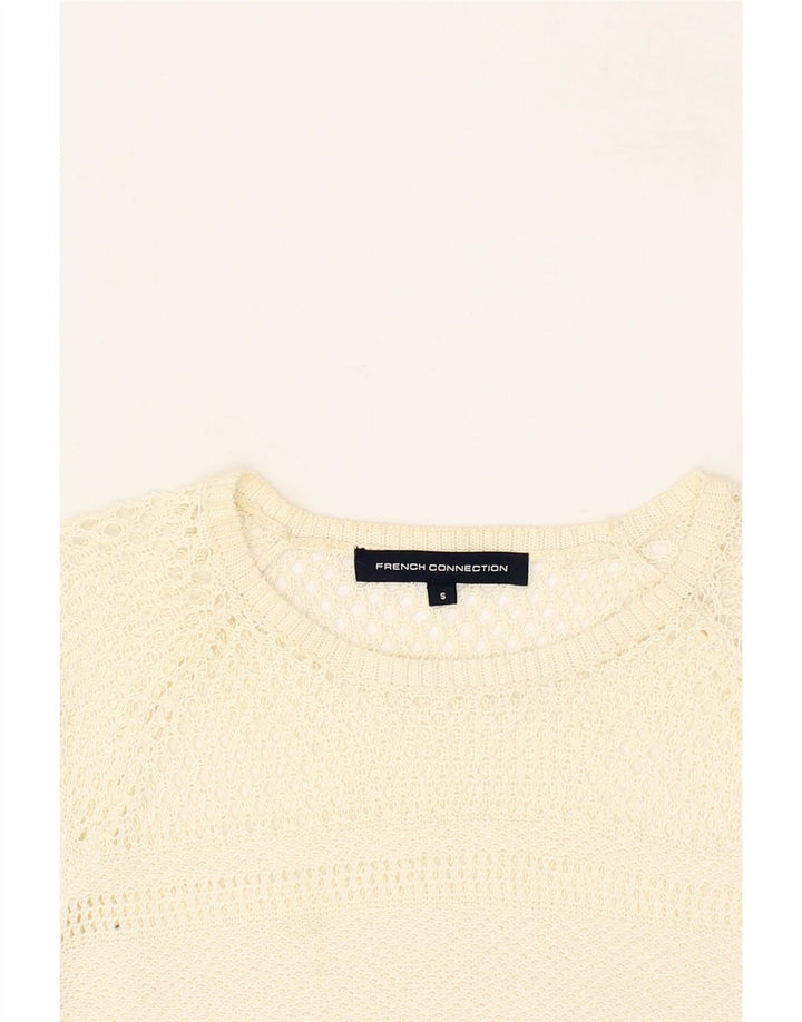FRENCH CONNECTION Womens Boat Neck Jumper Sweater UK 10 Small Off White Vintage French Connection and Second-Hand French Connection from Messina Hembry 
