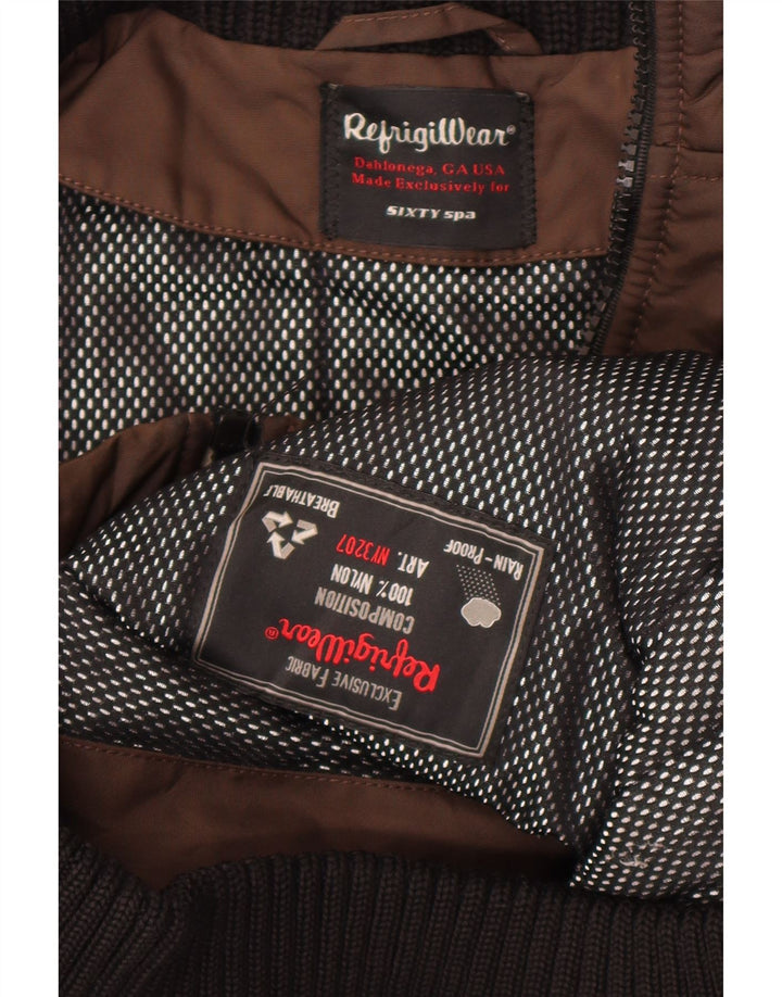 Refrigiwear Herre Bomber Regnjakke UK 42 XL Brun Colourblock Nylon