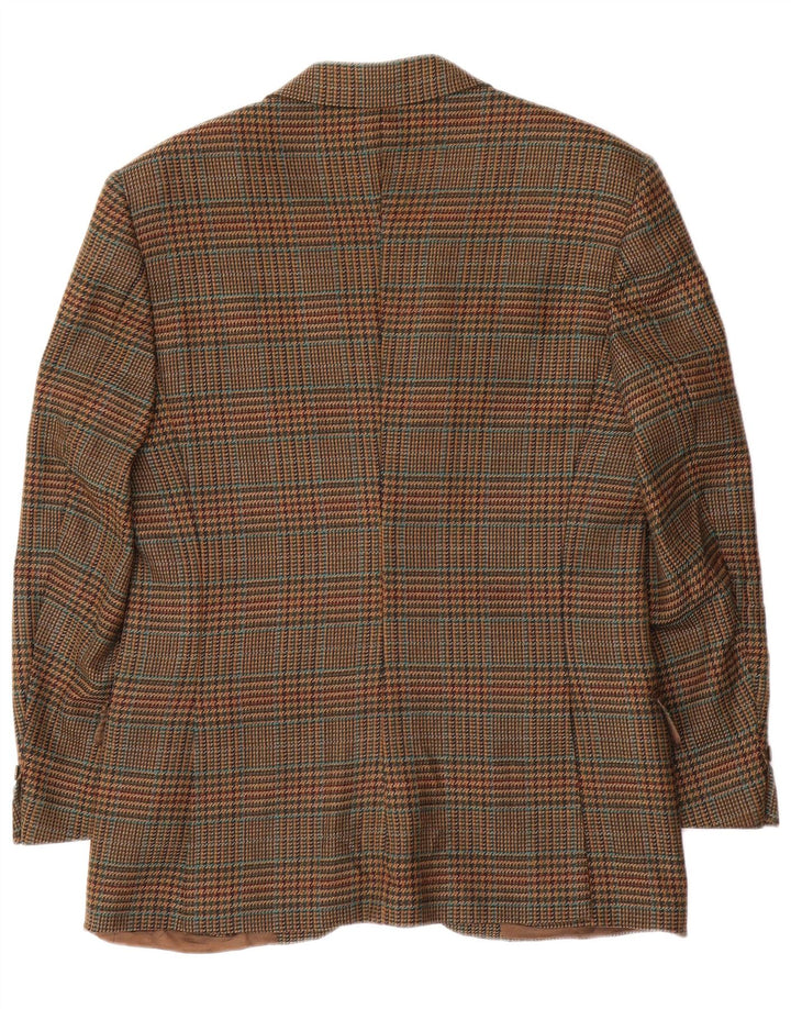 BURBERRYS Blazerjakke til mænd med 2 knapper IT 48 Medium Brown Houndstooth Uld