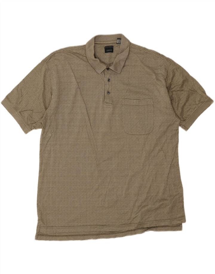 Izod Polo Shirt til mænd XL Khaki Geometrisk Bomuld