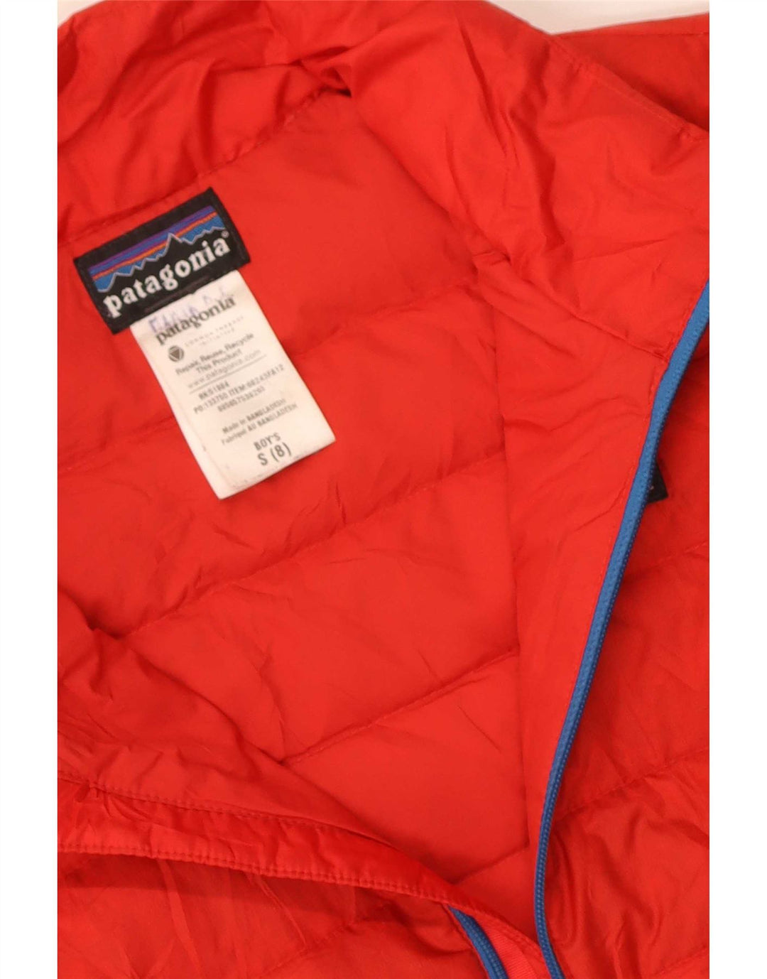 Patagonia drenge polstret jakke 7-8 år Lille rød polyester