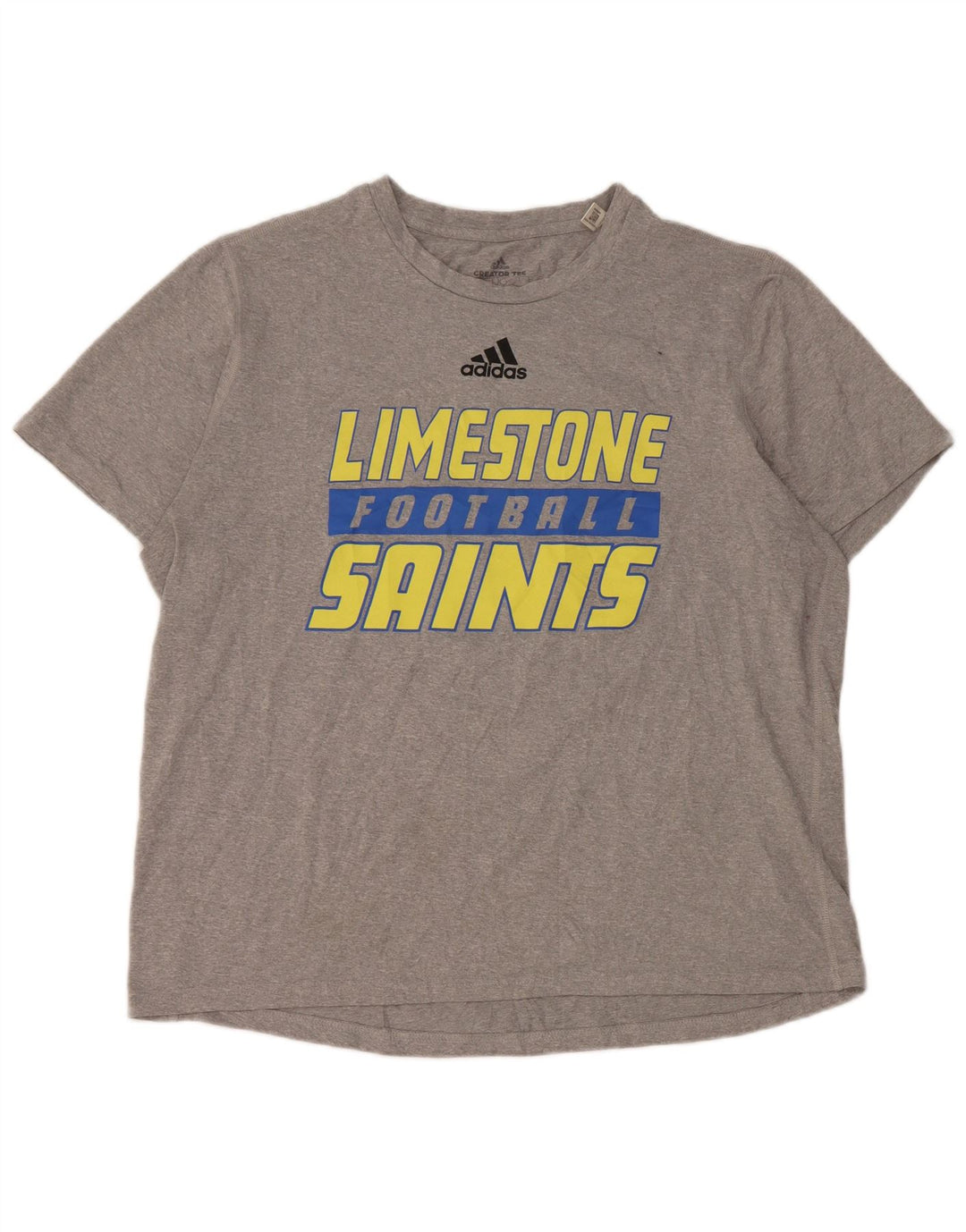 Adidas Herre Limestone Saints Grafisk T-Shirt Top Stor Grå Polyester