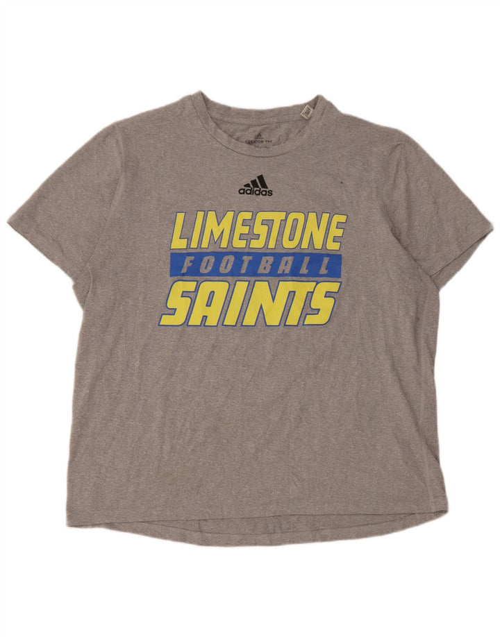 Adidas Herre Limestone Saints Grafisk T-Shirt Top Stor Grå Polyester