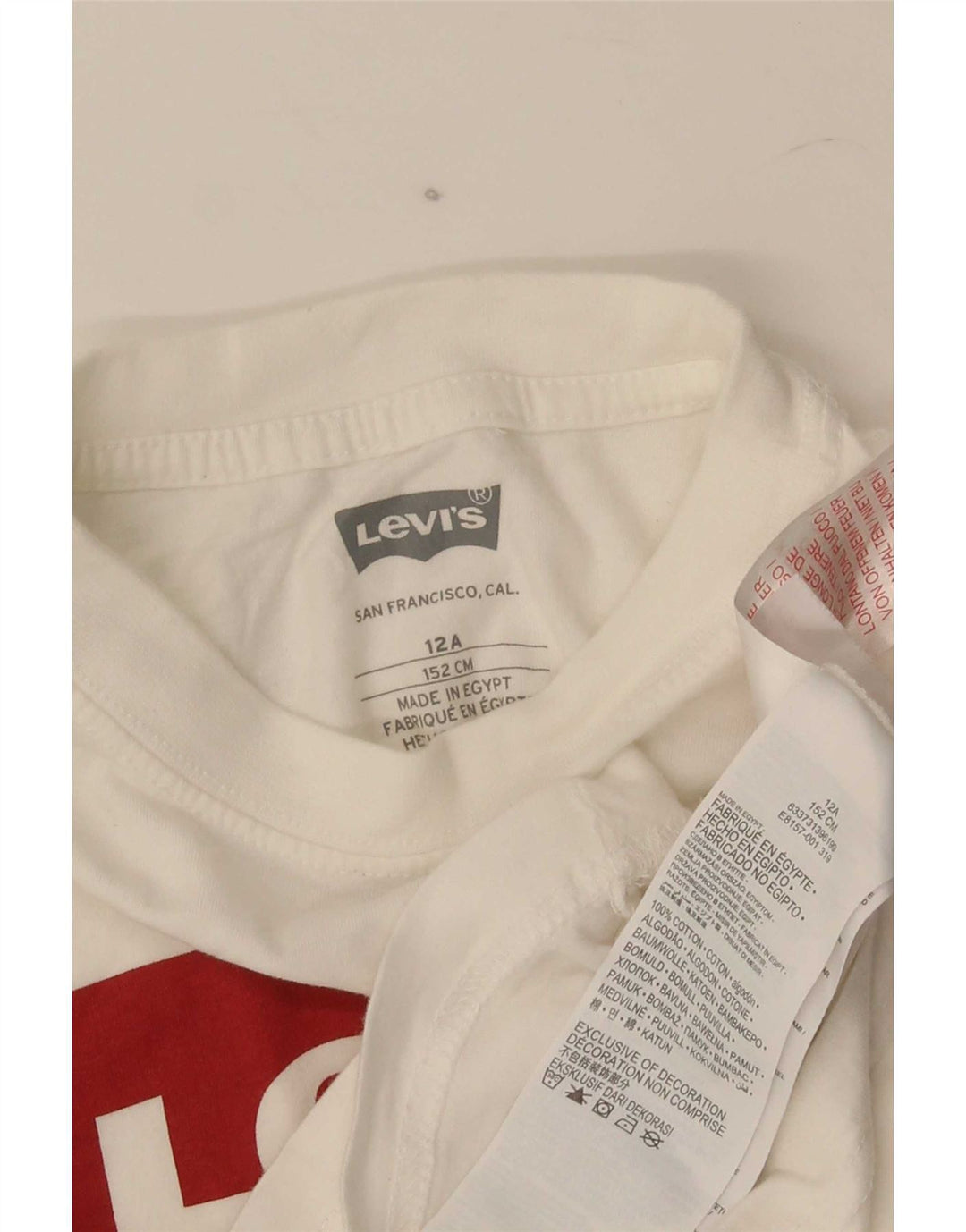 Levi's Boys Grafisk T-Shirt Top 11-12 År Hvid Bomuld