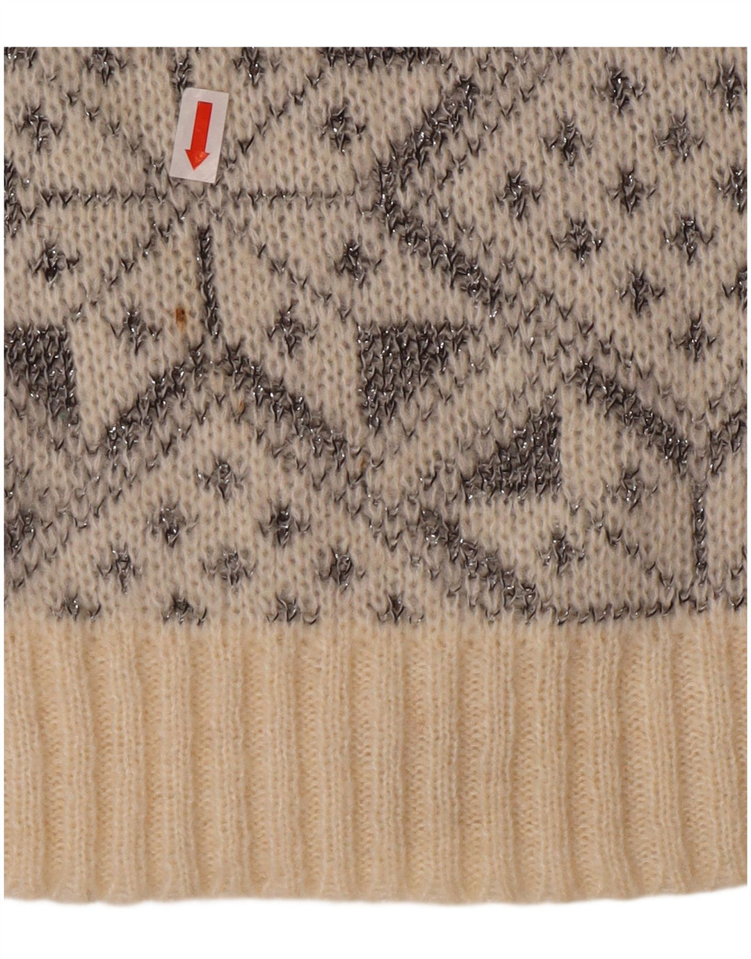 YESSICA Womens Crew Neck Jumper Sweater EU 40 Medium Off White Fair Isle