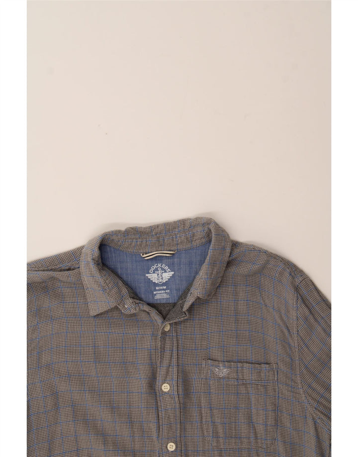DOCKERS Mens Modern Fit Shirt Medium Grey Check Cotton Vintage Dockers and Second-Hand Dockers from Messina Hembry 
