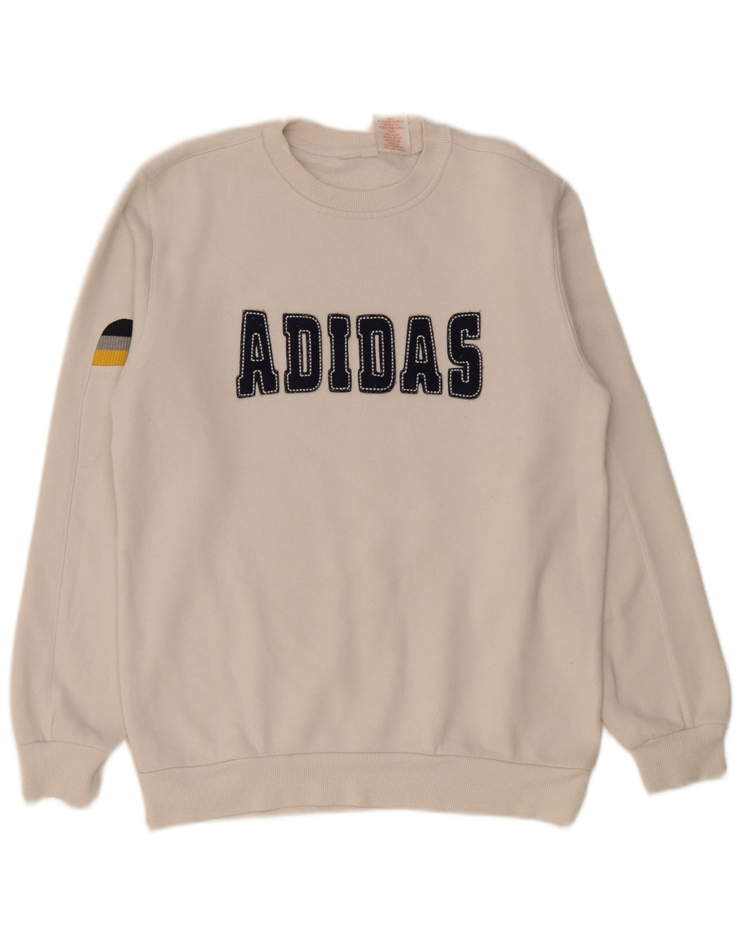 Adidas Graphic Sweatshirt Jumper UK 14 Medium White Bomuld