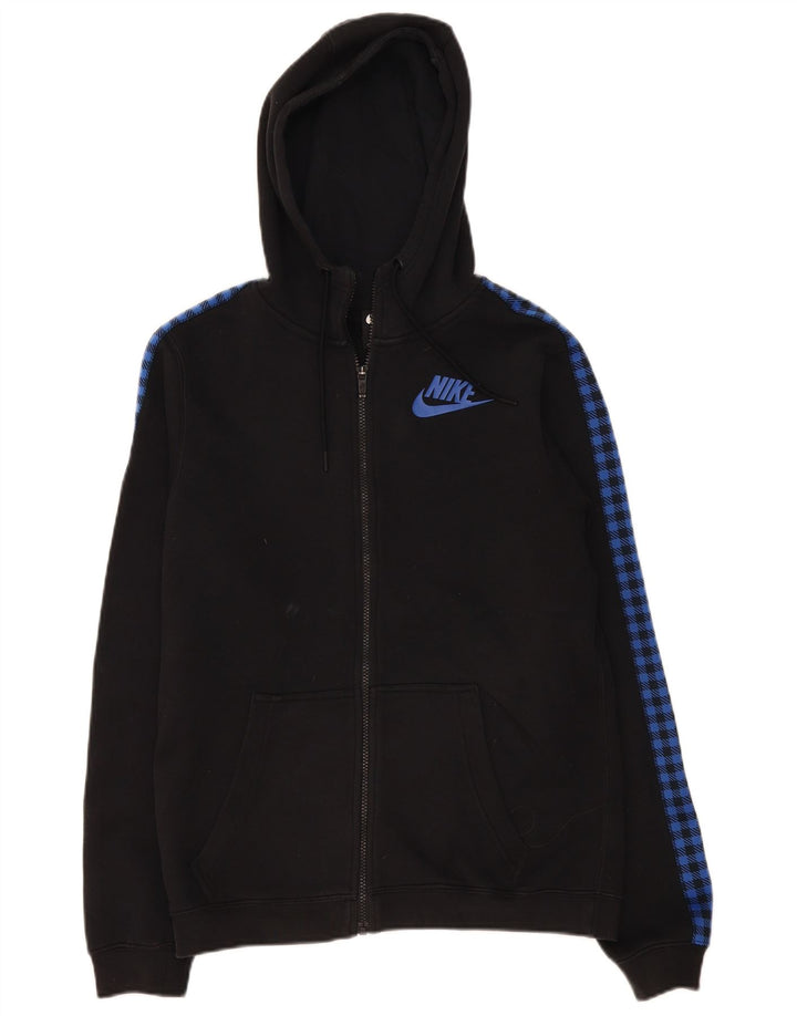 Nike hættetrøje med lynlås til mænd Small Black Colourblock Bomuld