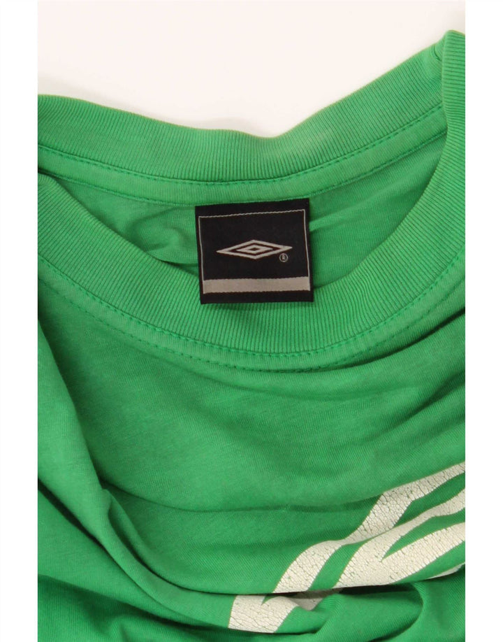 Umbro Herre Grafisk T-Shirt Top Medium Grøn Bomuld