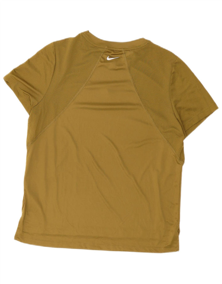Nike Herre Dri Fit Grafisk T-Shirt Top Stor Khaki Polyester