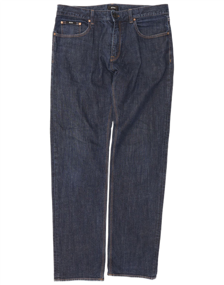 Hugo Boss Straight Jeans til mænd W36 L33 Marineblå