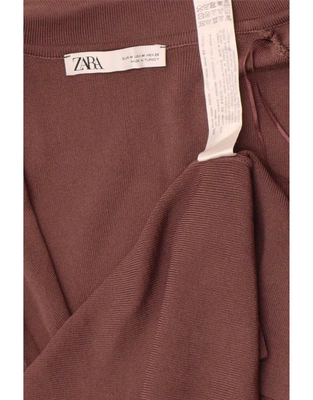 Zara Dame ærmeløs Maxikjole UK 12 Medium Brun Viscose