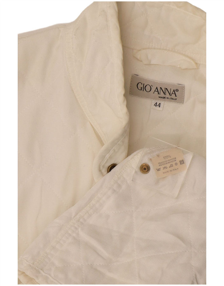 Gio Anna Dame Quiltet Gilet IT 44 Medium White Polyester