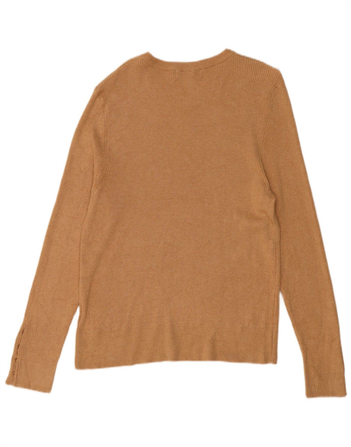 MARKS & SPENCER Dame Boat Neck sweater UK 18 XL Beige Viscose