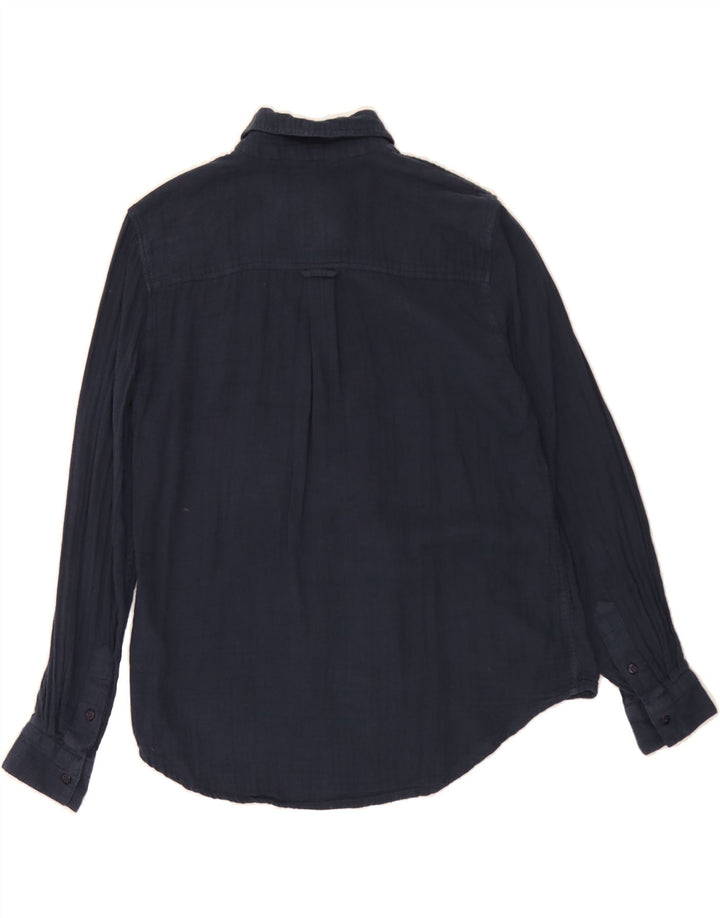 CREW CLOTHING Womens Shirt UK 8 Small Navy Blue Cotton Vintage Crew Clothing and Second-Hand Crew Clothing from Messina Hembry 