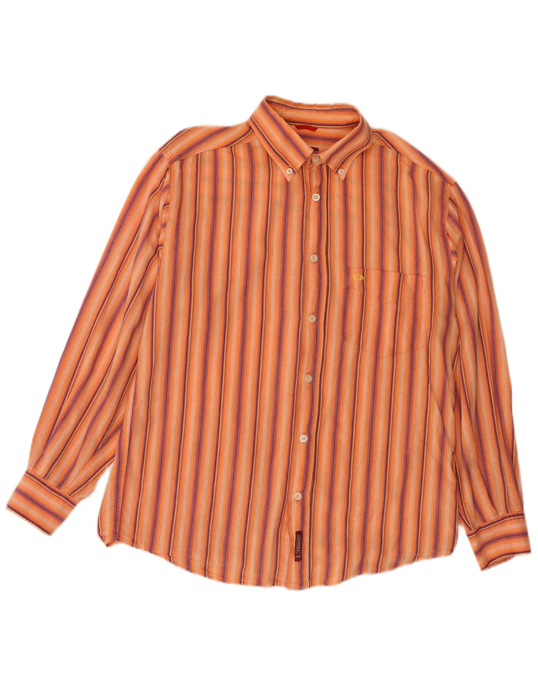 CARRERA herreskjorte medium orange stribet bomuld
